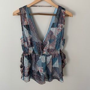 Multi colored sheer top